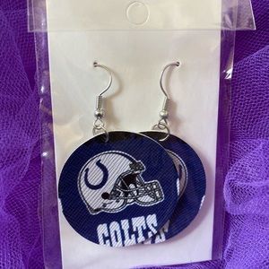 NFL Indianapolis Colts faux vinyl leather earrings